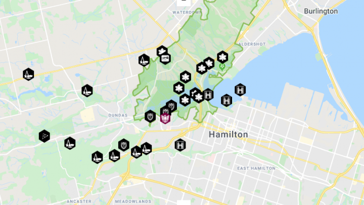 hamilton map with area icons